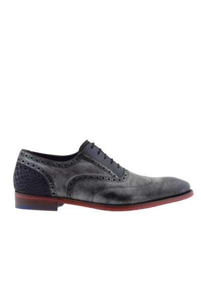 Floris Van Bommel Nette Schoenen 19062/01 Antraciet Heren Veterschoenen Black